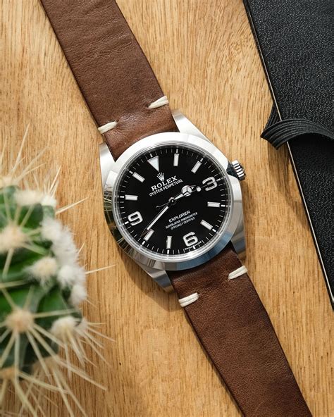 rolex explorer strap borwn lether|Rolex explorer 1 strap pairing.